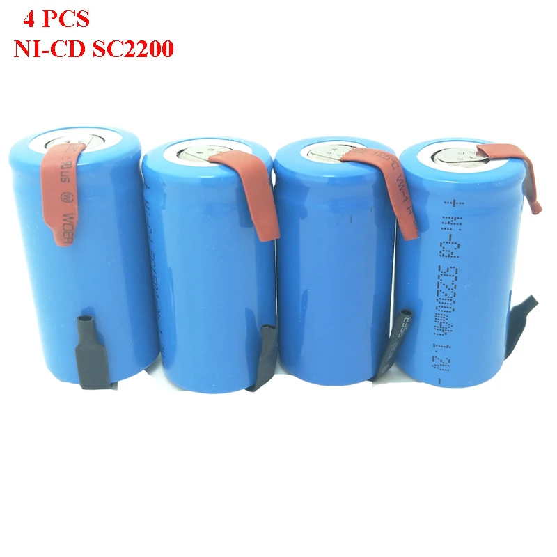 4 шт. NI-CD 1 2 v SC2200mah Перезаряжаемые батареи SC power bank 2200mah аккумулятор подводная лодка
