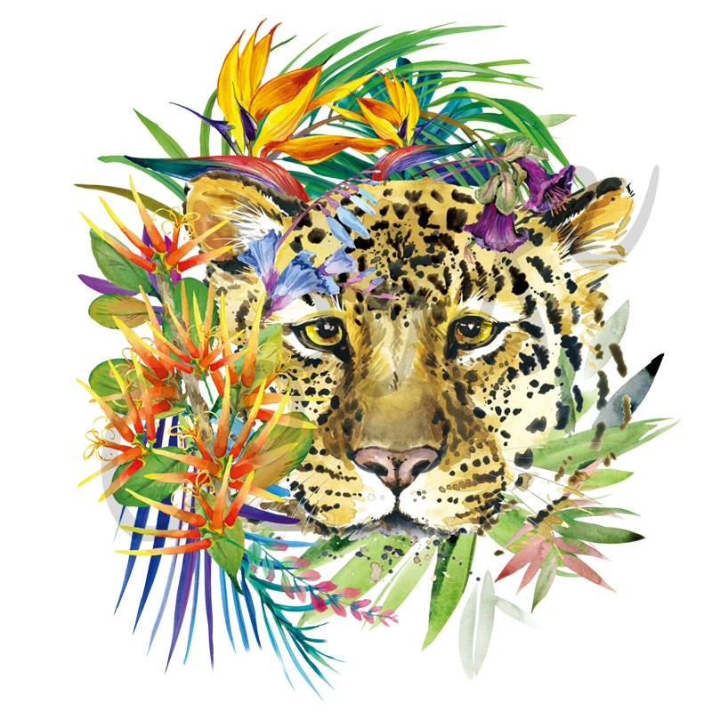 Tiger Patches For Clothing DIY Accessory Decoration Iron On T-shirt Dresses Patch A-level Washable 22x24cm1