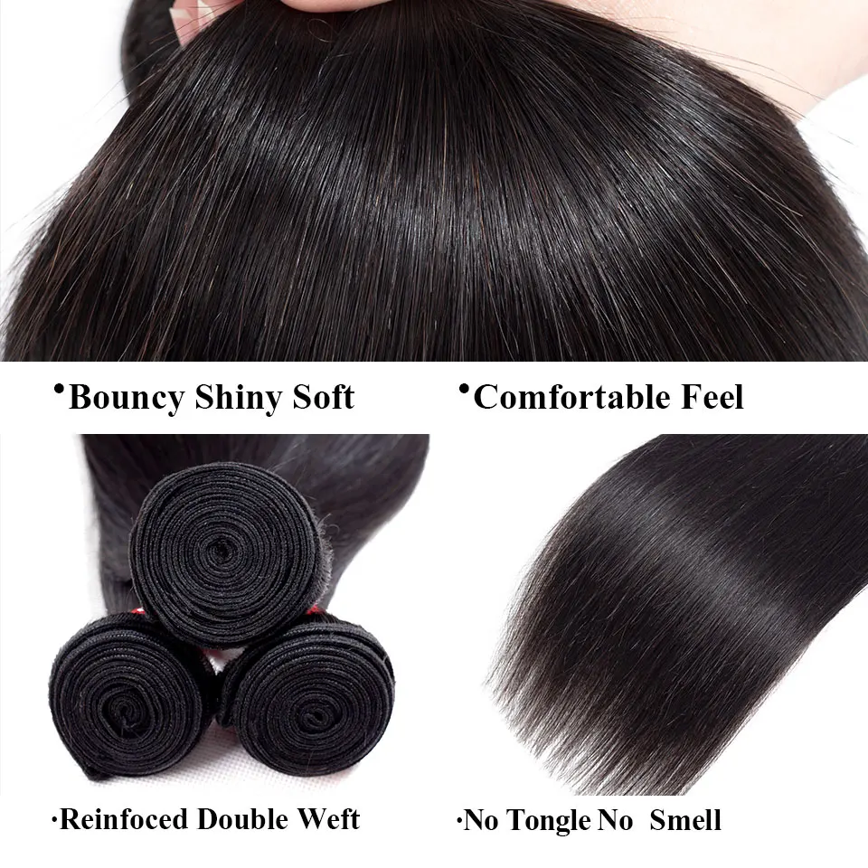 Sophie's Straight 4 Bundles With Closure Brazilian Hair Weaves Non-Remy Natural Color Human Hair Bundles Extensions Sophie's Straight 4 Bundles With Closure Brazilian Hair Weaves Non-Remy Natural Color Human Hair Bundles Extensions