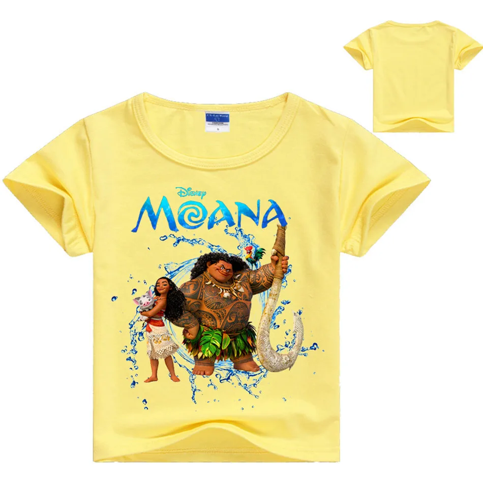 PaMaBa/ хлопковые детские летние футболки; детская футболка с короткими рукавами с принтом «Моана» и круглым вырезом; унисекс