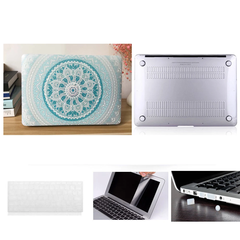 Цветной чехол для ноутбука + клавиатуры пленка экрана пылезащитный MacBook Air Pro Retina