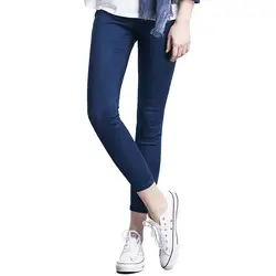 Женские джинсы больших размеров Повседневная летняя с высокой талией осенние брюки тонкие Стрейчевые хлопковые Джинсовые Брюки Для