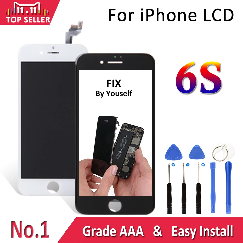 

2019 Grade AAA Display for iPhone 6S LCD Screen Touch Digitizer Replacement Full Assembly Frame with 3D Force Touch Screen