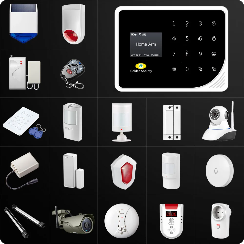 

Latest WIFI GSM Alarm System Security Home GSM Alarm System APP Control Alarm Russian Spanish English Dutch S5 Anti-pet Motion