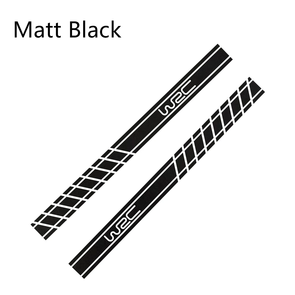 2 шт., 220 см x 16 см, длинные полосатые наклейки для автомобиля, автомобильные боковые юбки, наклейки для самостоятельного изготовления, наклейки для гоночных спортивных стикеров, аксессуары для тюнинга автомобиля - Название цвета: Matt Black