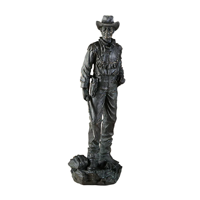 

European-style resin crafts ornaments Western cowboy figures simulation statue retro home decorations