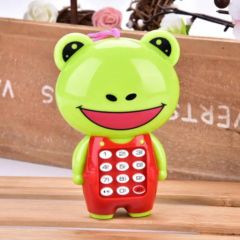 Новый электронный игрушечный телефон для детей с милыми животными, музыкальное звучание многофункциональный сотовый телефон колокольчик