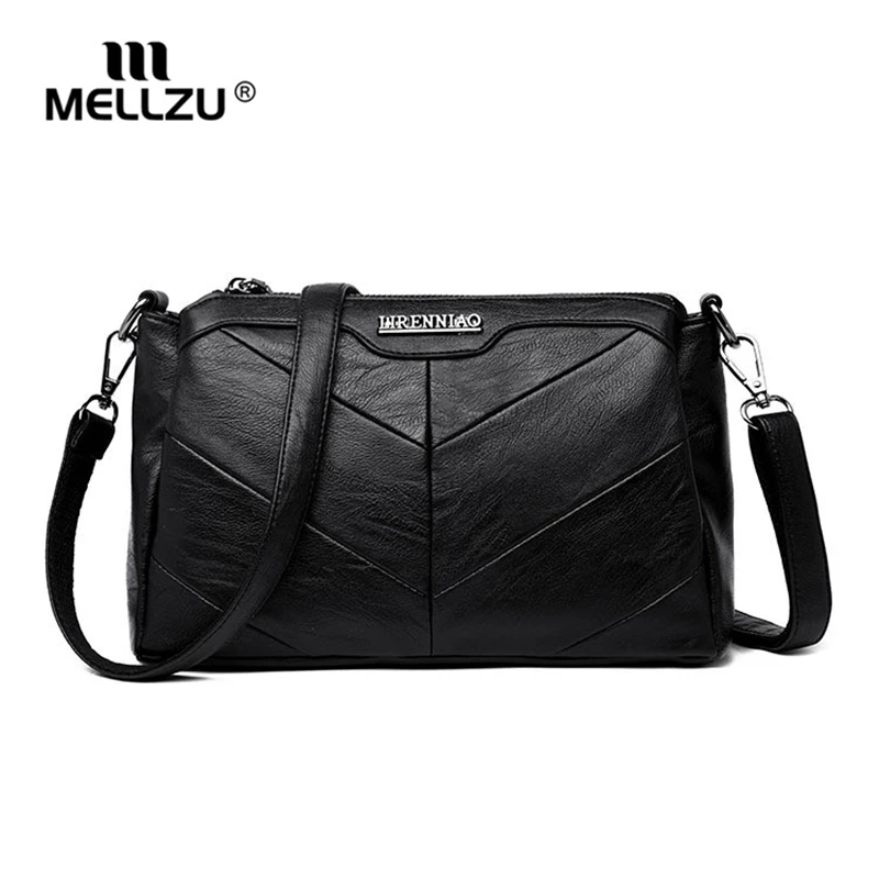 

Mellzu Ladies Elegant Patchwork Top-Handle Bags Simple Fashion Women Crossbody Bag Female PU Leather Evening Shoulder Handbags