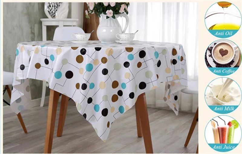 20 Types Tablecloth PVC Pastoral Plastic Table Cloth Rectangular Waterproof Oilproof Fabric Tea Table Cabinet Decor For Kitchen 