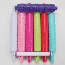 FDA высокое качество 8 шт. смешанные Пластик впечатляющие rolling Шпильки с различными узорами(ps005