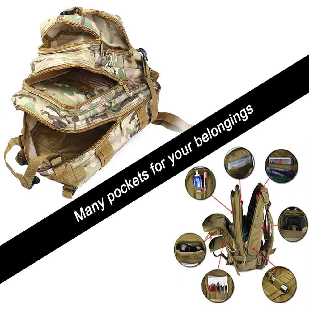 9 color 3P Outdoor Tactical Backpack 30L Military bag Army Trekking Sport Travel Rucksack Camping Hiking Trekking Camouflage Bag