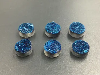 

4pcs Titanium Druzy Cabochons Round Cabochon Titanium Blue Druzy Coin beads Flat back Druzy beads agate quartz Round Druzy Drusy