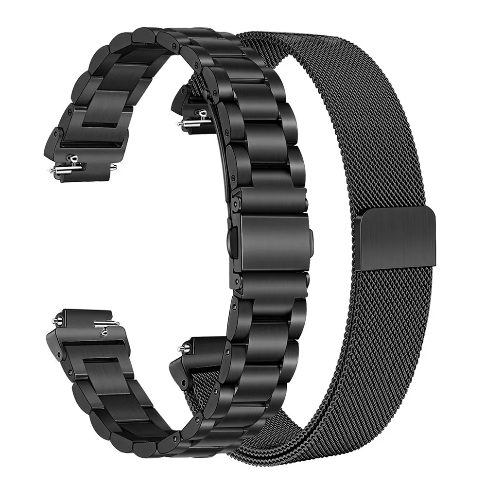 2 шт. в упаковке, Миланская петля, ремешок из нержавеющей стали для часов Fitbit Inspire/Inspire HR, ремешок для наручных часов, сменный ремешок, браслет - Цвет ремешка: Black