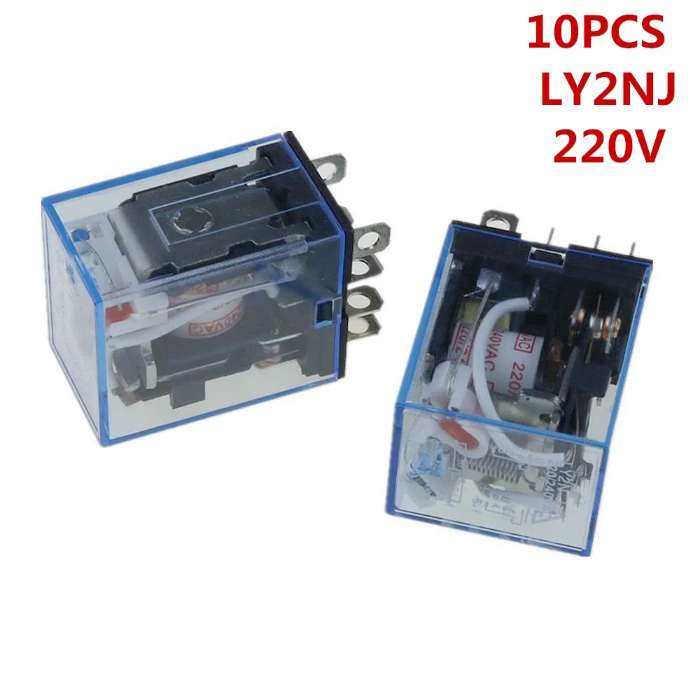 10 Pcs Relay Omron LY2NJ 220/240V AC Small Relay 10A 8PIN Coil DPDT 