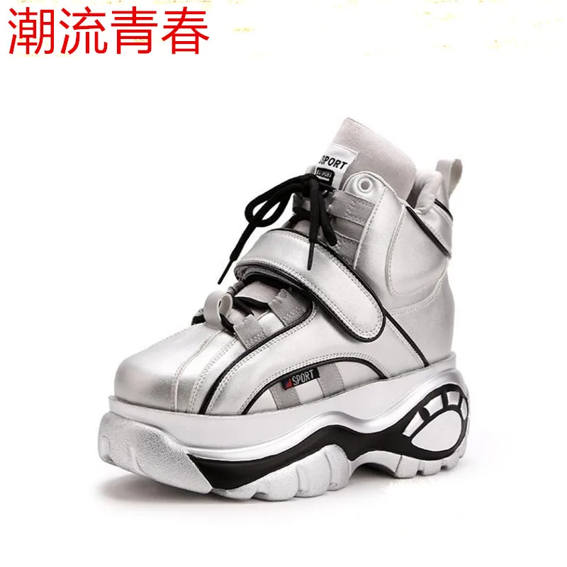 4 6 Augmenter Femmes Nouveau Qualité Chaussures Plate Marque 2019 2 Pré Argent Crochet Lady Blanches Boucle Et vente Sneakers Femelle 3 Chaussure 5 1 forme XBPUXRwq