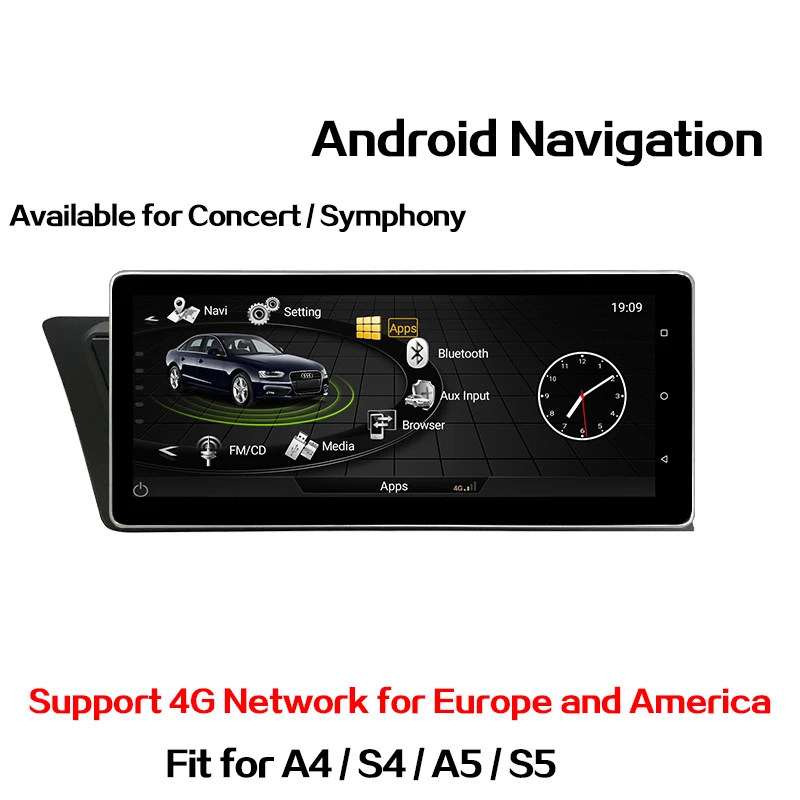 

OZGQ Android 10.25'' Octa Core Car Multimedia Player Headunit Autoradio For Audi RHD or LHD 2008-2016 A4 B8/S4/A5/S5 Navigation