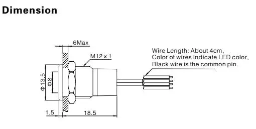 12mm flat head drawing