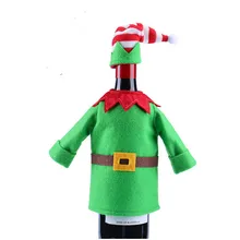 Рождественские украшения зеленой бутылки вина Чехлы ужин вечерние Рождественская декоративная бутылка чехлов