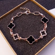 

MIARA.L Lucky Clover Bracelet Fashion Bracelet 18 k Rose Gold Titanium Steel Hand Female Gifts