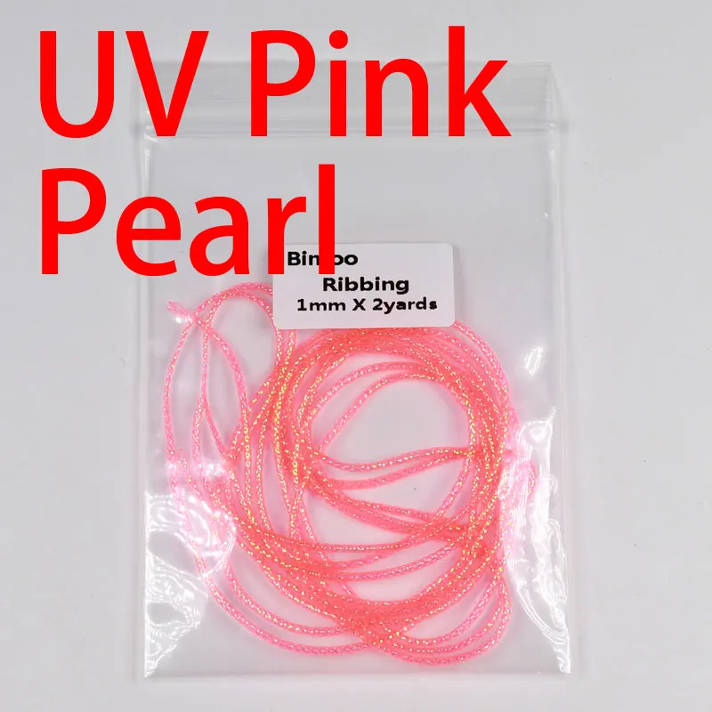 Bimoo 2 ярдов/Упаковка 1 мм мухобойка рибберинг Nymph стример материал тела УФ жемчуг мигалка веревка - Цвет: UV Pink Pearl