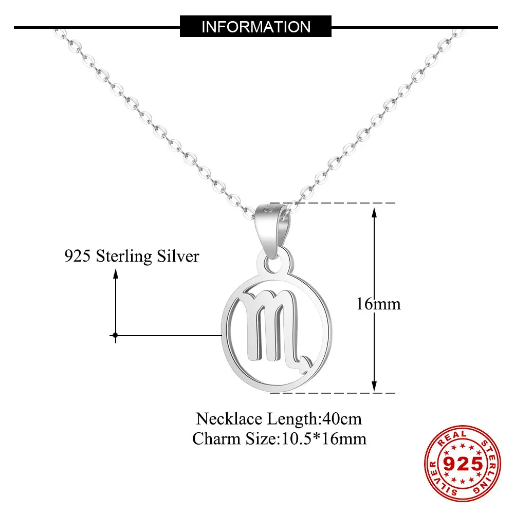 Vnistar 925 пробы серебряные Знаки зодиака Очаровательное ожерелье s 12 знаки звезды Подвески ожерелье s цепочка ожерелье
