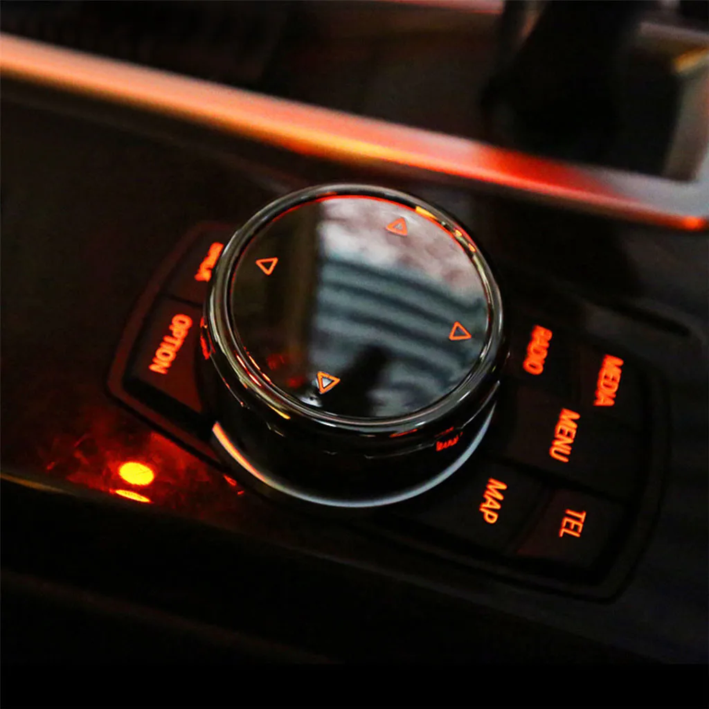 Car Big Multi Media Knob Cover Trim Black Button For BMW F10 F20 F30 iDrive High Quality 2.0