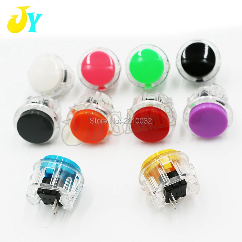 

50pcs Arcade Push Button Copy Sanwa OBSF-30 Push Button 30mm Arcade button Switch Crystal button For Game Cabinet DIY