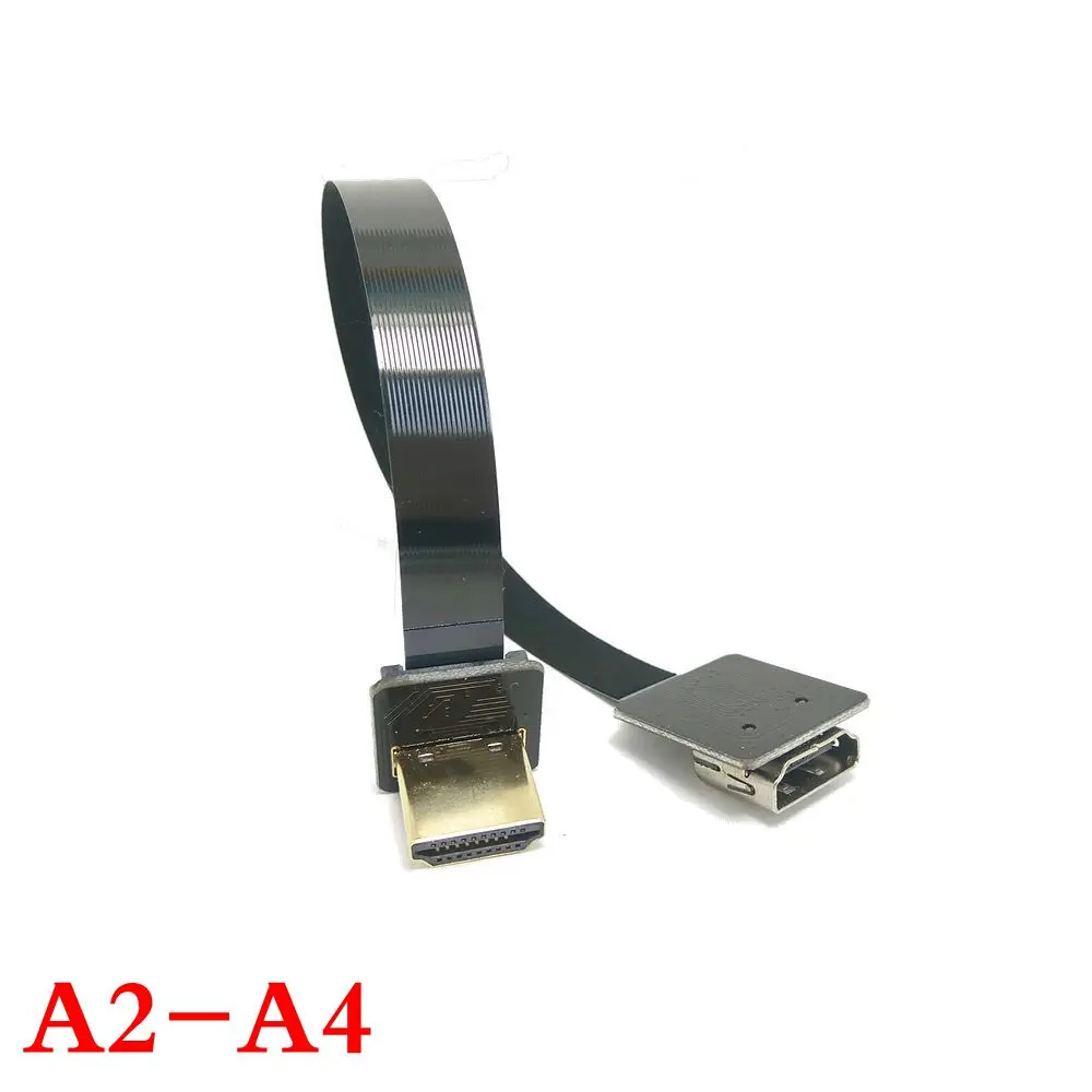 10cm-100cm FPV HDMI Type A Male & Female to Down & UP Angled 90 Degree HDTV FPC Flat Cable for Multicopter Aerial Photography