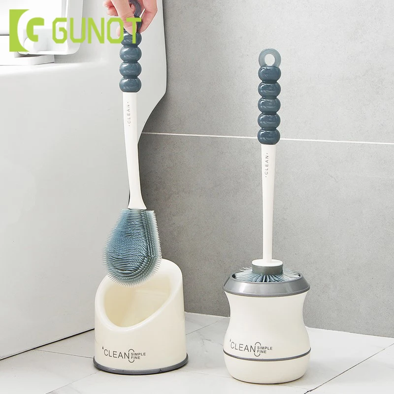 

GUNOT Creative Toilet Brush Bathroom Cleaning Brush with Base Wall-mounted or Floor-Standing Cleaning Set Bathroom Accessories
