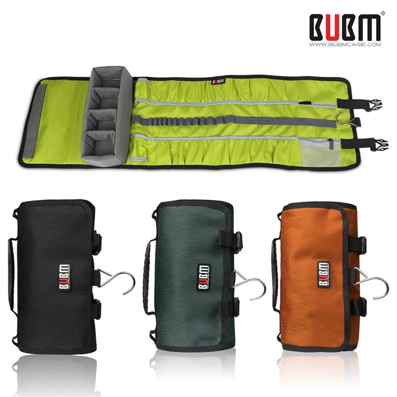 

BUBM for Go Pro Accessories Large Canvas Travel Roll shoulder Bag Protective Case Rollup for GoPro5 Hero4/3+/3 sj4000 xiaomi