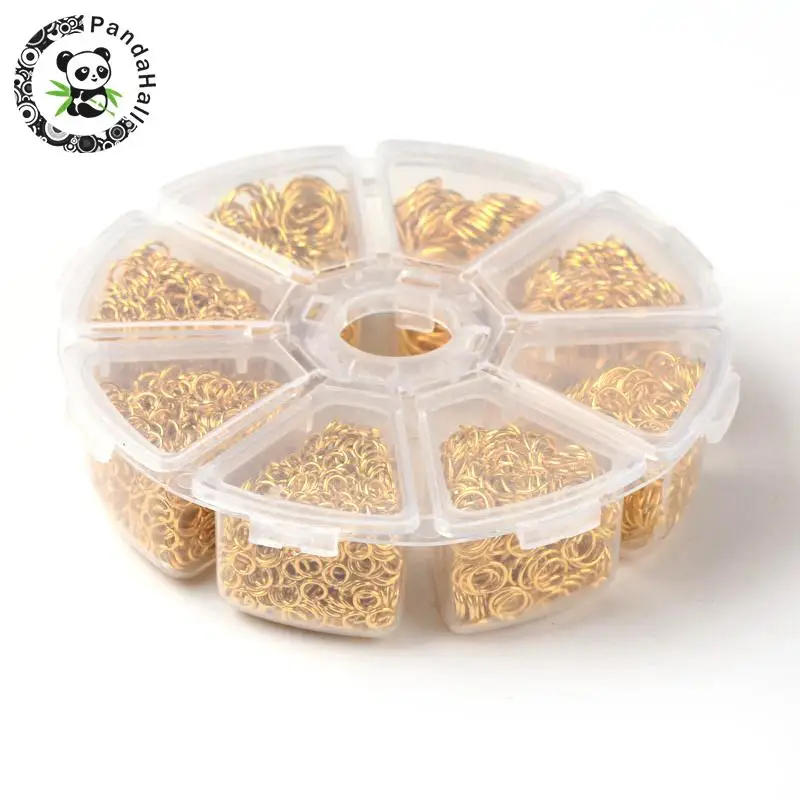 

Mixed Unsoldered Iron Jump Rings Golden Silver Platinum 4~10x0.7~1.0mm about 2400pcs/box
