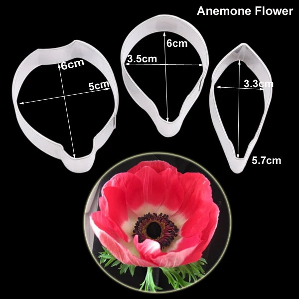 Cineraria & Anemone Veiner Cutter Set Silicone Mold Fondant Sugarcraft Mould Set Cake Decorating Tool DIY GumPaste Mold CS249