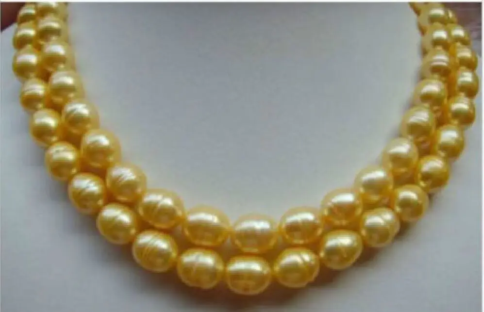 

Hot selling free shipping*******elegant 11-13mm Genuine south sea gold pearl necklace 33 inch 14K SOLID GOLD