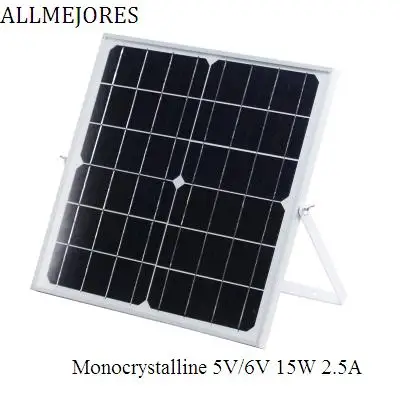 Монокристаллическая панель ALLMEJORES soalr 5 В 6 в 15 Вт 2 А зарядка для сотового телефона