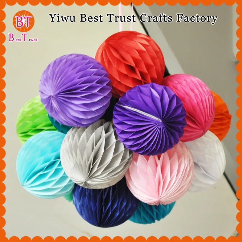 Free shipping 200pcs 6 inches(15cm) hanging round Tissue Paper Flower