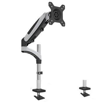 

HONGHUA 180 Degree 15-27" Gas Spring Monitor White Holder Desk Grommet Computer Monitor Arm with Speaker