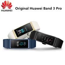 huawei Band 3 Pro gps Amoled 0,95 'Полноцветный Сенсорный Водонепроницаемый металлический браслет с датчиком пульса для плавания и сна