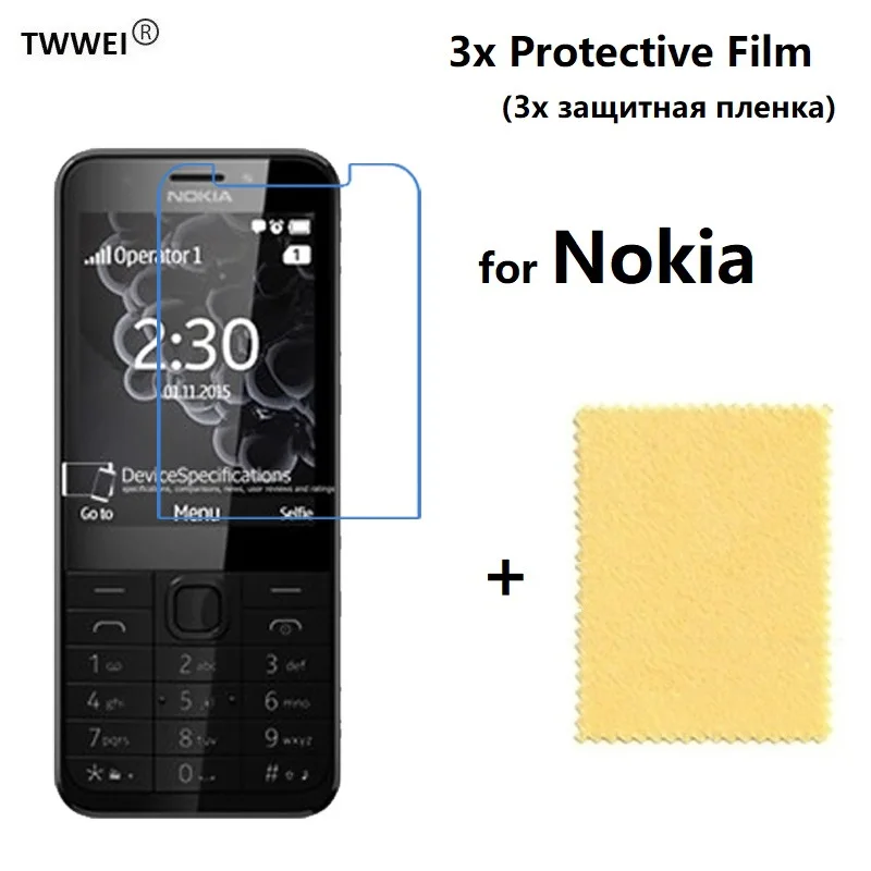 

3x Protective Film for Nokia 230 225 220 215 216(Not Glass) Screen Protector for Nokia 3310 New 105 2017 Film Protect Cover Foil