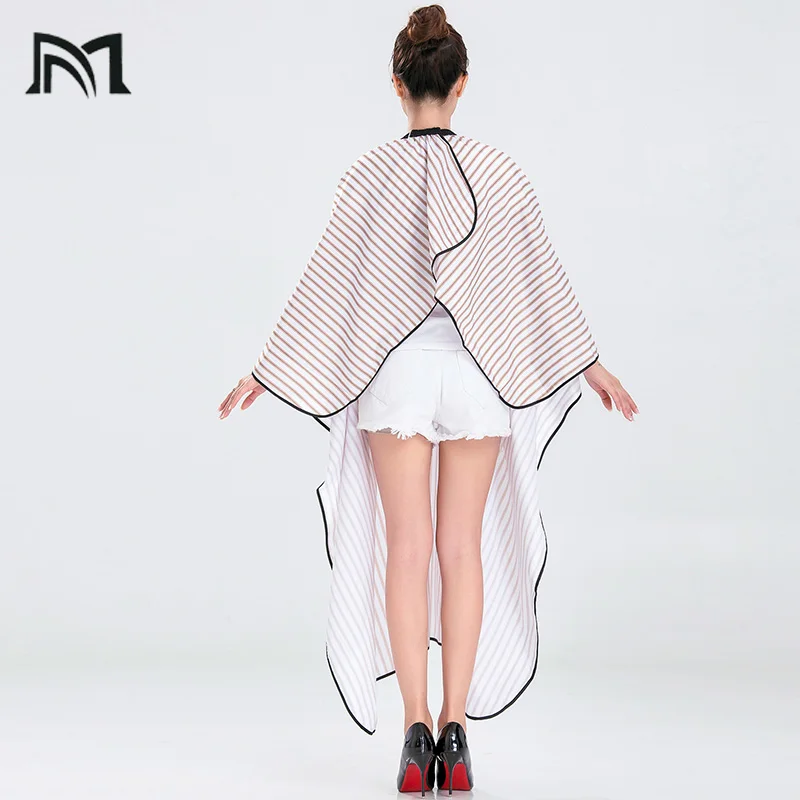 Drop-shipping 2 Colors Polyester Salon Wrap Apron Stripe Leisure Style Peri Cloth Water-repellent Cape Hairdressing Assistant B1 Drop-shipping 2 Colors Polyester Salon Wrap Apron Stripe Leisure Style Peri Cloth Water-repellent Cape Hairdressing Assistant B1