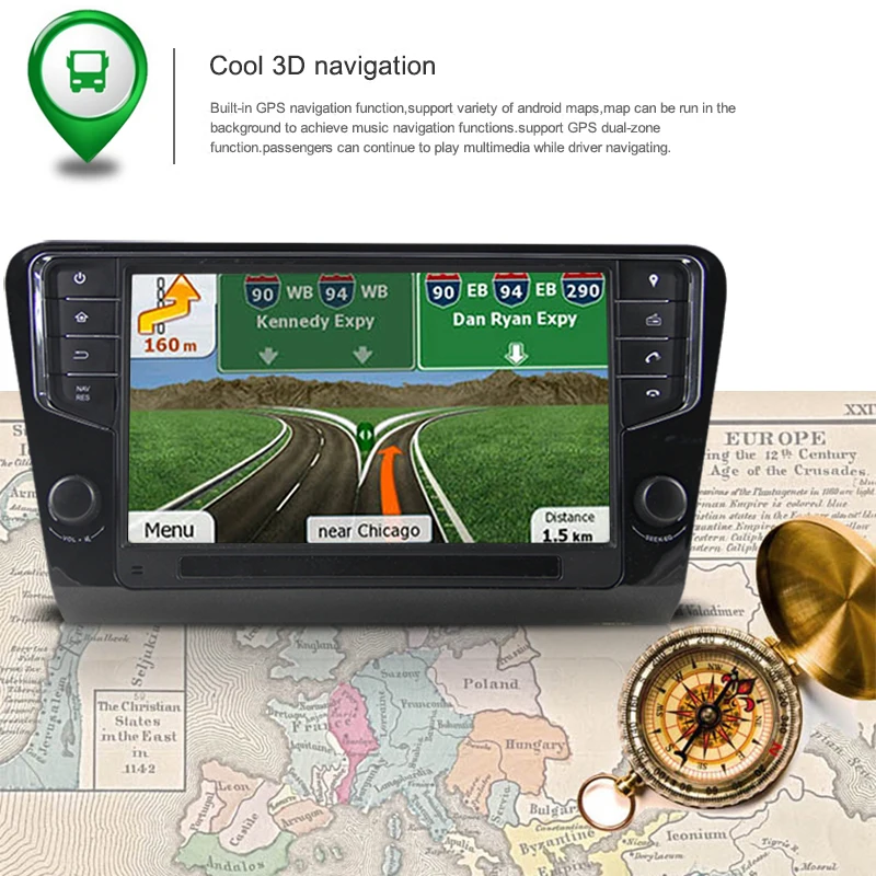 Sale Ancluu 4G RAM Android 9.0 9" Car DVD Player For Skoda Octavia 2014 2015 2016 2017 Car Radio Stereo GPS with Wifi bluetooth 11