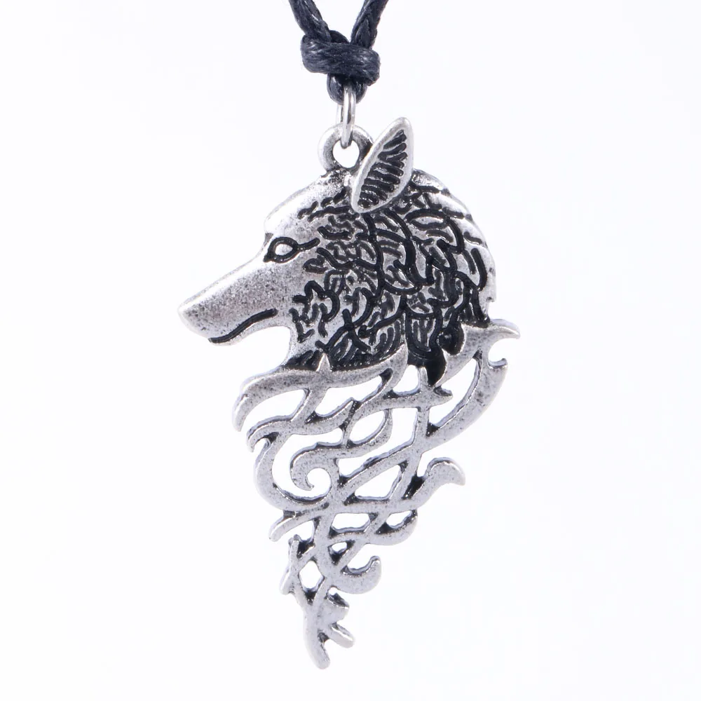 Men Wolf Pendant Necklace Metal Accessories Wildlife Viking Jewelry
