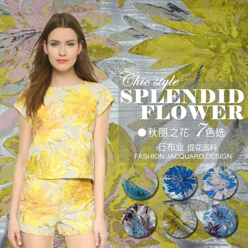 New Fashion Jacquard Fabric Luxury Jacquard Fabric Dresses Business