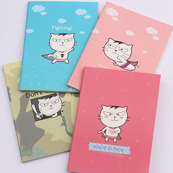 

1PC 92*126mm Cute Super Cat Notebooks 32 Pages School Students Note-book Diary Office planner Notepad (ss-1692)