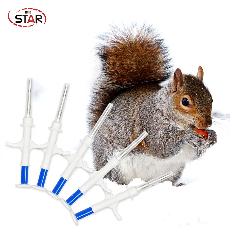 

(200pcs) rfid animal microchip syringe Pet Chip ISO11784 FDX-B 2.12*12mm microchip injector 134.2khz rfid transponder for dogs