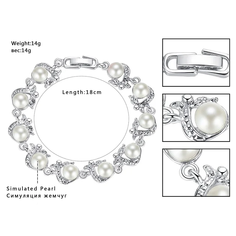 Mecresh идеально круглые браслеты из искусственного жемчуга для женщин Серебряный цвет ручной работы Свадебный браслет дружбы ювелирные изделия MSL236