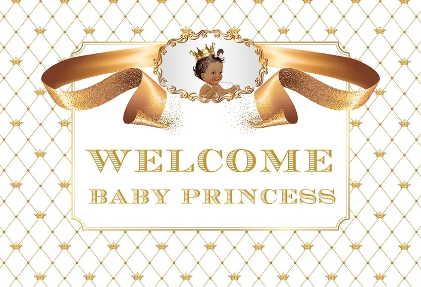 

Vinyl Photography Background Custom Princess Royal Luxury Gold Birthday Party Baby Shower Crown Children Backdrop Photo Booth