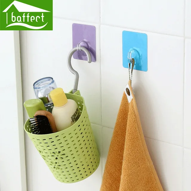 2 unids/lote percheros sticky holder baño cocina ganchos de pared ...