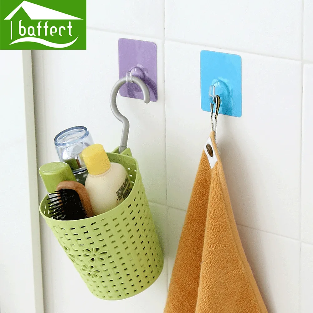2pcs/Lot Coat Hooks Sticky Holder Bathroom Kitchen Wall Hooks