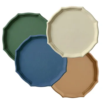 

Morandi Color Nordic Fruit Tray Handmade Wooden Dessert Tray Cake Table Decoration Makeup Jewelry Ring Trays