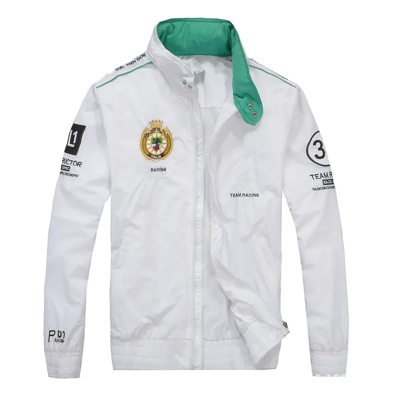 

2019 Explosive men's collar jacket handsome collision color mark men's coat windbreaker racing car manufacturer